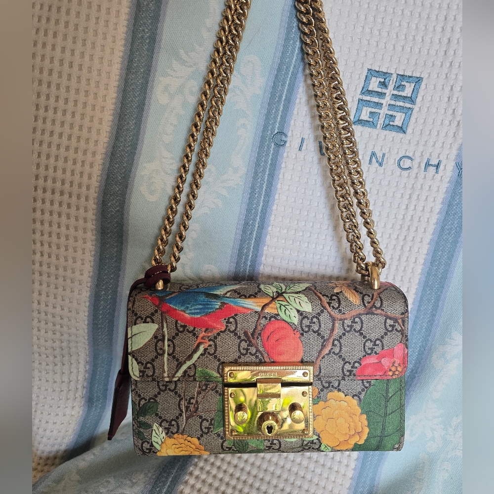Authentic Gucci GG Supreme Tian Padlock Shoulder Bag Or Crossbody Bag